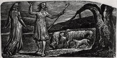 Thenot, with Colinet waving his arms in sorrow, illustration from Dr. Thornton